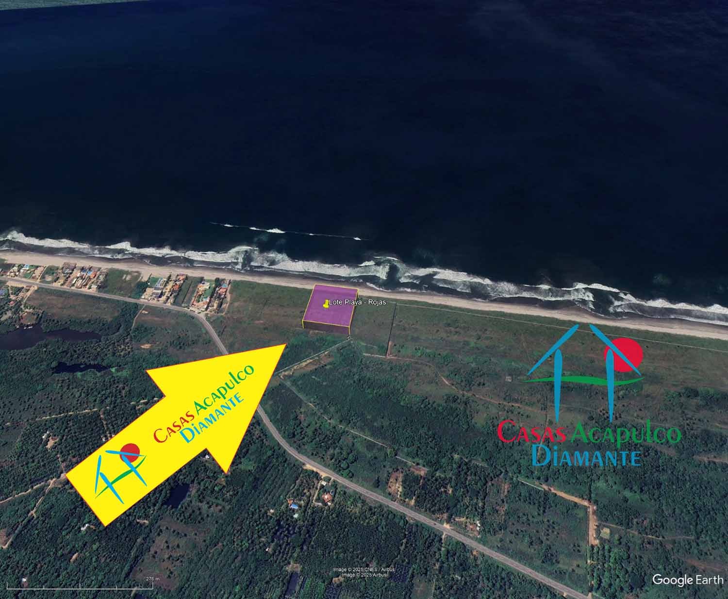 Terreno Playa Encantada Lote de playa Rojas - Vista aérea 1